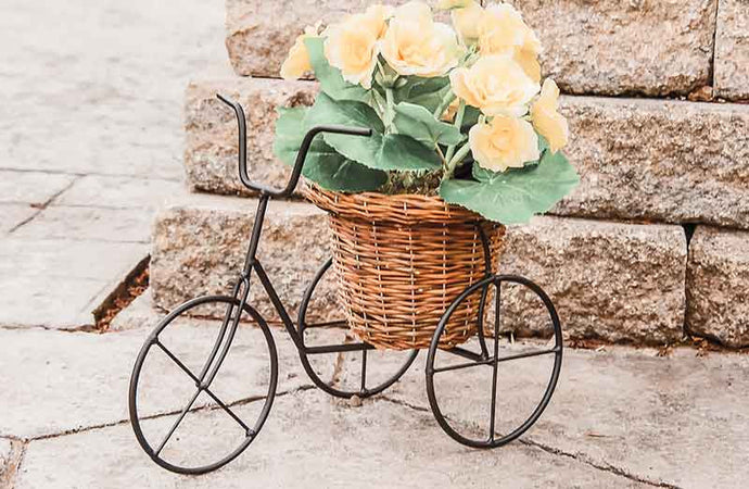 Willow Basket Bicycle Planter General WG