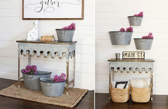 Galvanized Half Bucket Wall Planters General VIP