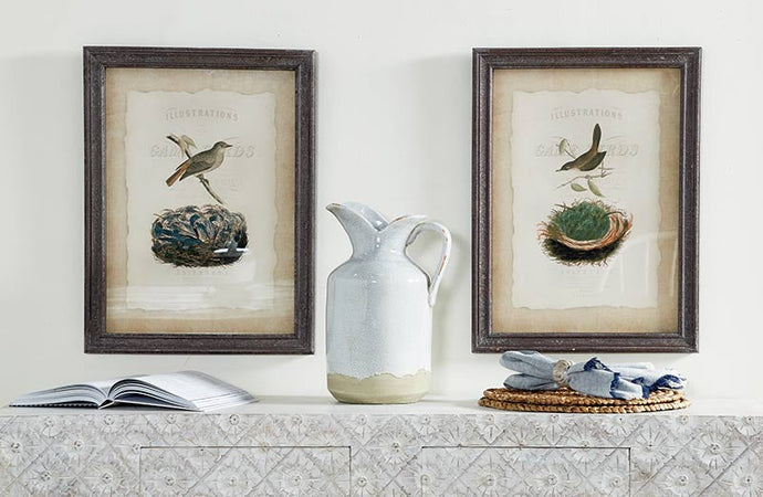 Wooden Framed Bird Artwork Set of 2 General UMA