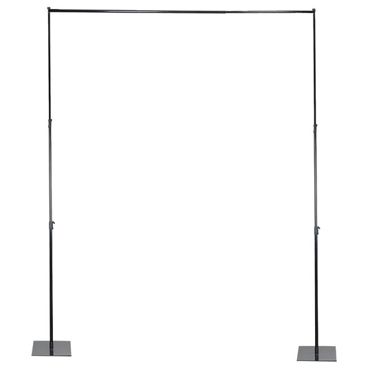 Black Heavy Duty Metal DIY Adjustable Backdrop Stand with Flat Steel Bases, Pipe and Drape Photography Background Stand - 10ftx12ft Backdrops HIER_5100