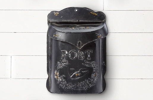 Distressed Black Metal Post Box General DCI