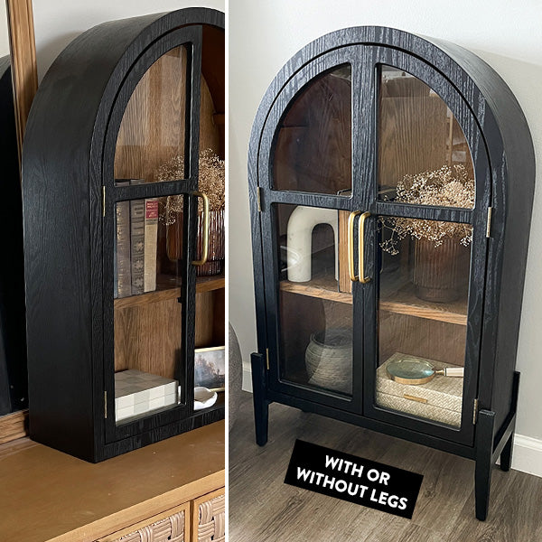 Black Wood Arched Cabinet General ABH