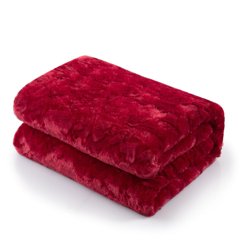 Load image into Gallery viewer, Luxury Romantic Red Lovely Hearts Dreamy Plush Faux Fur Throw Blanket General DaDalogy Bedding Collection
