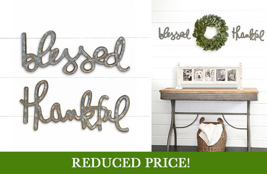 Blessed And Thankful Signs Set of 2 General VIP