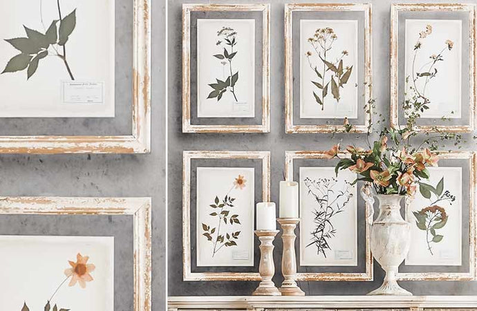 Wood Framed Pressed Flower Prints Set of 6 General RAZ