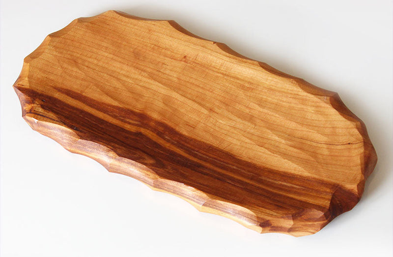 Load image into Gallery viewer, Cherry Wood Bread Board Serving Platter with Conditioner option | Handmade in USA General Decor Steals
