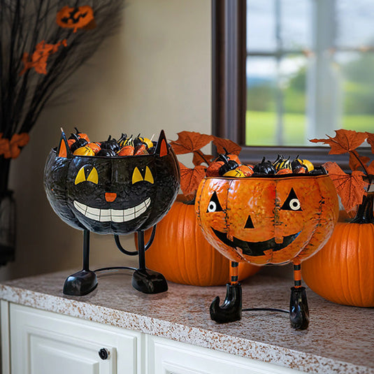 Painted Metal Halloween Candy Bowl, Choose Your Style General KAL