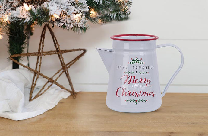 Merry Little Christmas Enamel Pitcher General DCI