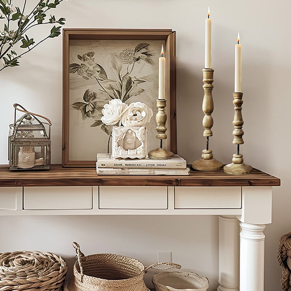 Carved Wooden Candlesticks, Set of 3 Whats trending ABH