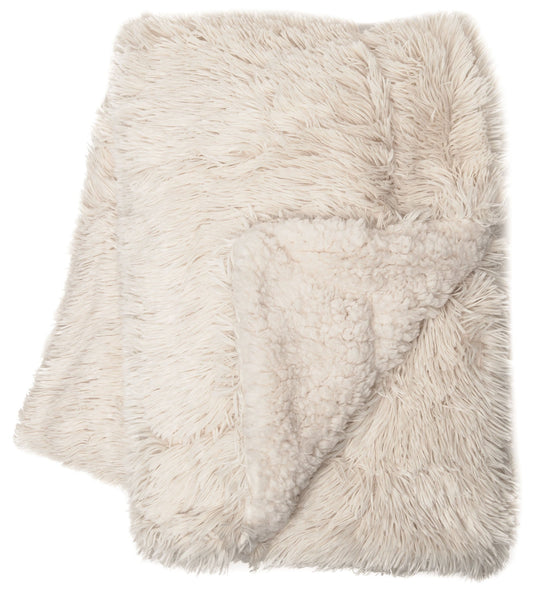 Solid Faux Long Fur Throw Blanket