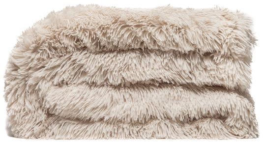 Solid Faux Long Fur Throw Blanket