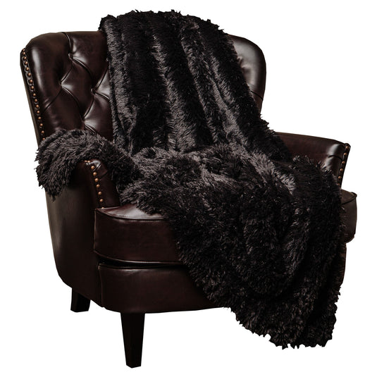 Solid Faux Long Fur Throw Blanket Collective Chanasya