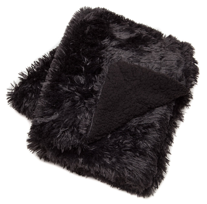 Load image into Gallery viewer, Solid Faux Long Fur Throw Blanket Collective Chanasya
