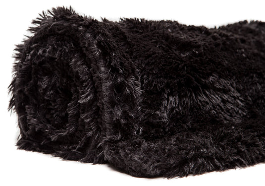 Solid Faux Long Fur Throw Blanket Collective Chanasya