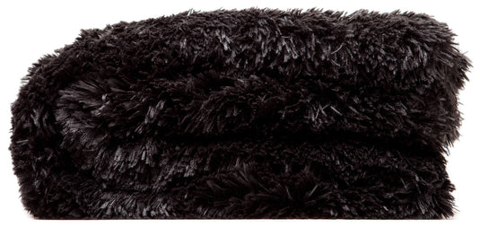 Solid Faux Long Fur Throw Blanket Collective Chanasya