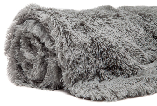 Solid Faux Long Fur Throw Blanket