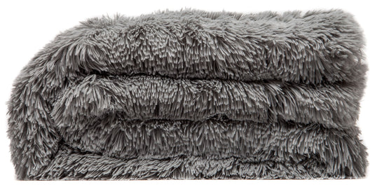 Solid Faux Long Fur Throw Blanket