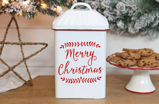 Enamel "Merry Christmas" Canister General DCI