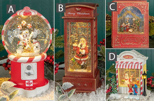 Spinning Water Light Up Christmas Snow Globes, Pick Your Style General DCI