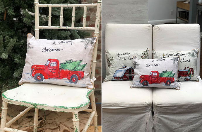 Christmas On The Farm Pillow, Pick Your Style General DCI