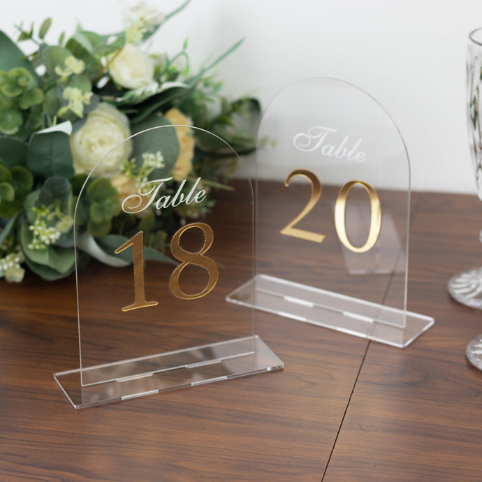 Clear Arch Acrylic Table Numbers (11-20) - 6