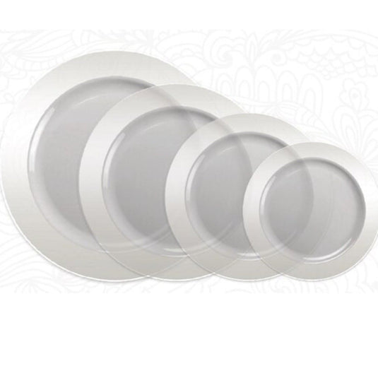 BULK Magnificence Heavy weight 10.25" Plastic Dinner Plate Value pack Clear Disposable Plates Lillian Tablesettings