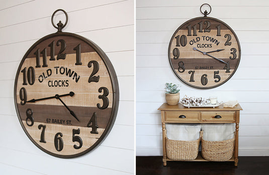 *HUUUGE* Wood Clock With Metal Numbers General VIP