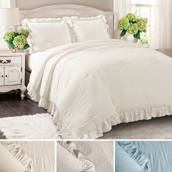 Spring Refresh Ruffled Edge Comforter Set, Choose Your Style/Size Whats trending THF