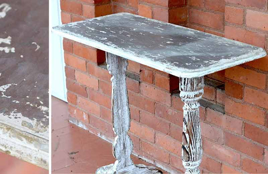 Distressed White Console Table General PPD