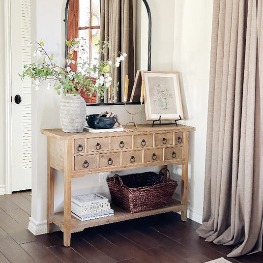 Antique Inspired Apothecary Console Table with Storage General ABH