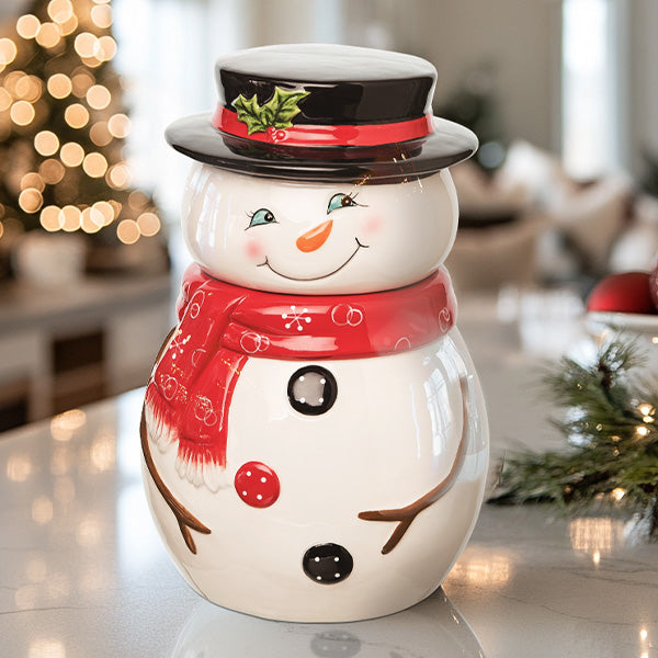 Sweet Snowman Cookie Jar Steal Day TP