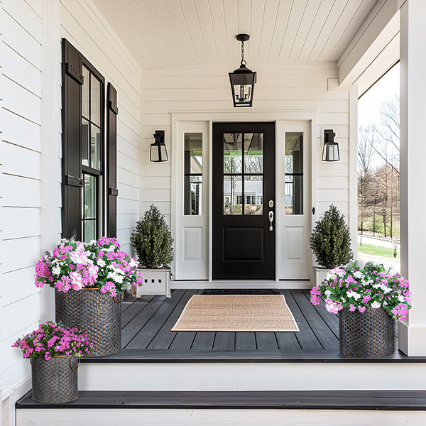 Textured Zinc and Copper Planters with Handles, Set of 3 General ABH