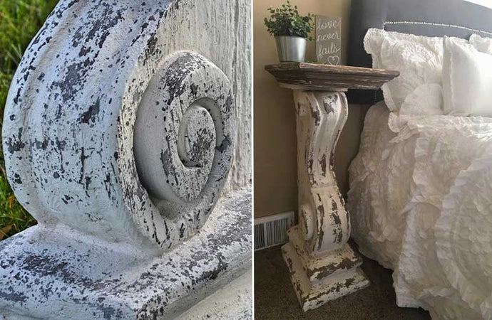 Distressed Corbel Side Table General PPD