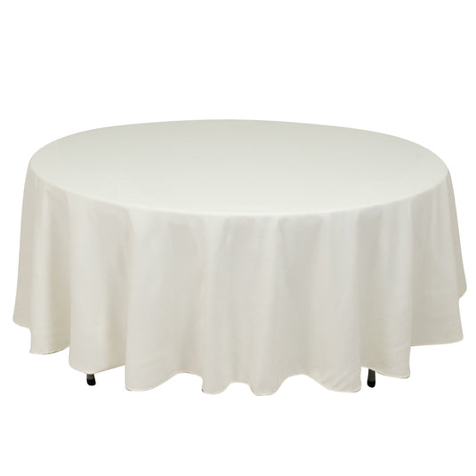 Cotton Blend 108" Round Tablecloth Ivory - Wrinkle-Resistant Design Tablecloths HIER_2183