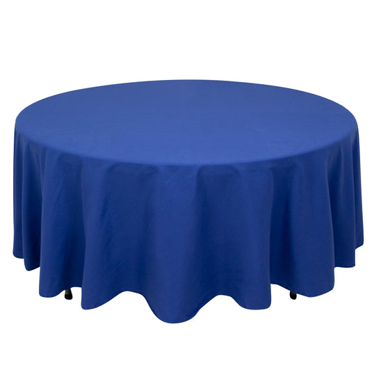 Cotton Blend 108" Round Tablecloth Royal Blue - Wrinkle-Resistant Design Tablecloths HIER_2183