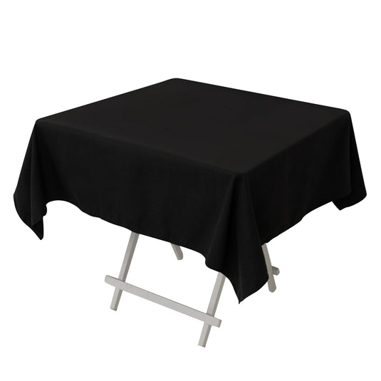 Cotton Blend 54"x54" Square Tablecloth Black - Wrinkle-Resistant Finish for Modern Table Settings Tablecloths HIER_2183