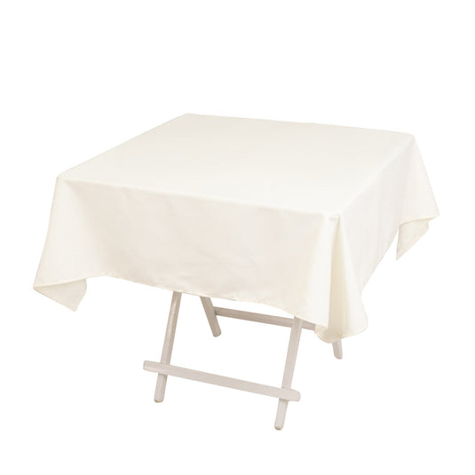 Cotton Blend 54"x54" Square Tablecloth Ivory - Wrinkle-Resistant Table Cover Tablecloths HIER_2183