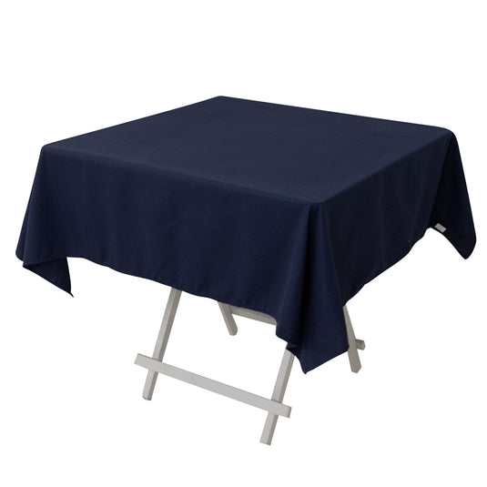 Cotton Blend 54"x54" Square Tablecloth Navy Blue - Wrinkle-Resistant Table Cover Tablecloths HIER_2183