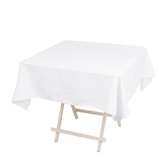 Cotton Blend 54"x54" Square Tablecloth White - Wrinkle-Resistant Table Cover Tablecloths HIER_2183