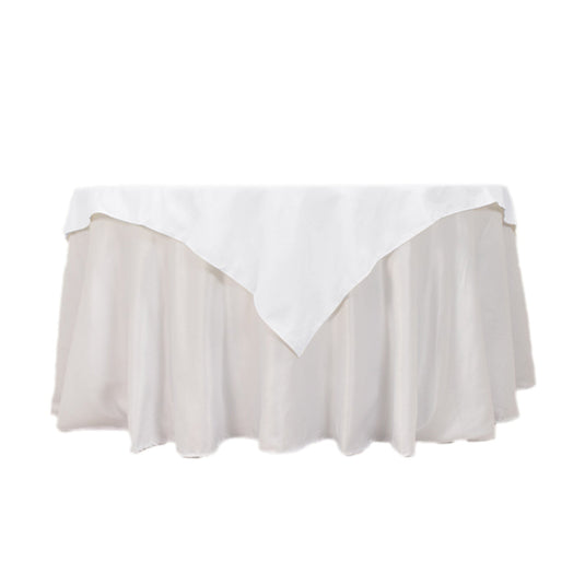 Cotton Blend 54"x54" Table Overlay Square Tablecloth White - Wrinkle-Resistant Table Topper Overlays HIER_2183