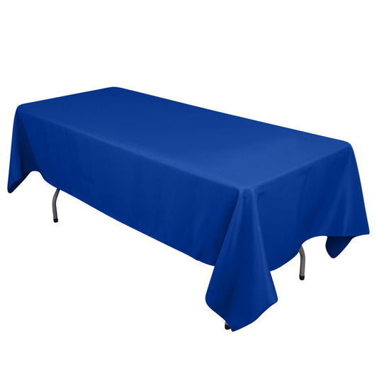 Cotton Blend 60"x102" Rectangle Tablecloth Royal Blue - Wrinkle-Resistant Table Cover Tablecloths HIER_2183