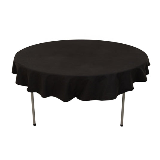 Cotton Blend 70" Round Tablecloth Black - Wrinkle-Resistant Table Cover Tablecloths HIER_2183