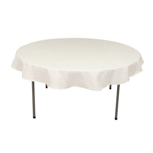 Cotton Blend 70" Round Tablecloth Ivory - Wrinkle-Resistant Table Cover Tablecloths HIER_2183