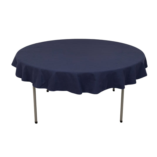 Cotton Blend 70" Round Tablecloth Navy Blue - Wrinkle-Resistant Table Cover Tablecloths HIER_2183