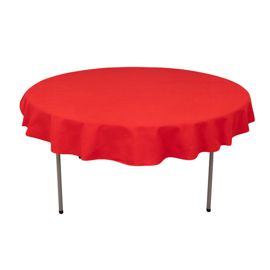 Cotton Blend 70" Round Tablecloth Red - Wrinkle-Resistant Table Cover Tablecloths HIER_2183