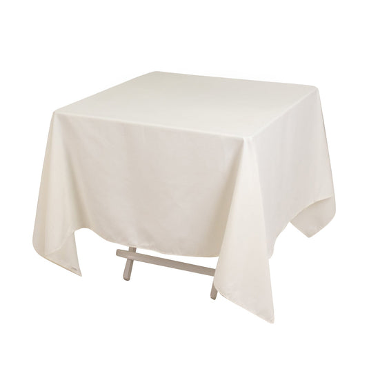 Cotton Blend 70"x70" Square Tablecloth Ivory - Wrinkle-Resistant Fabric Table Cover Tablecloths HIER_2183