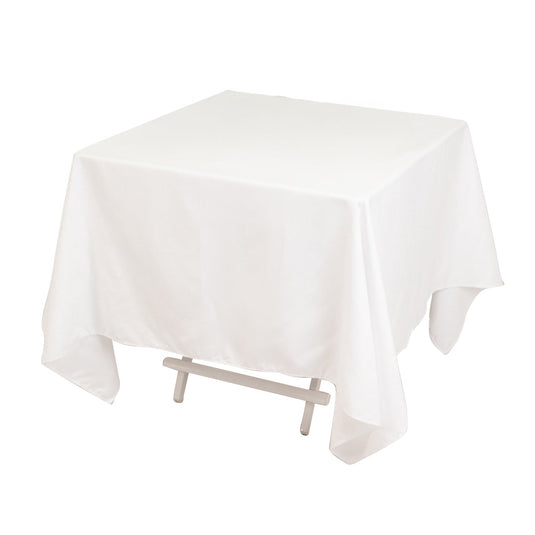 Cotton Blend 70"x70" Square Tablecloth White - Wrinkle-Resistant Fabric for Modern Table Decor Tablecloths HIER_2183