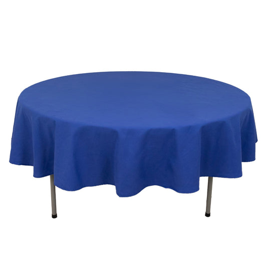 Cotton Blend 90" Round Tablecloth Royal Blue - Wrinkle-Resistant Table Cover Tablecloths HIER_2183