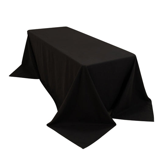 Cotton Blend 90"x132" Rectangle Tablecloth Black - Seamless Wrinkle-Resistant Table Cover Tablecloths HIER_2183