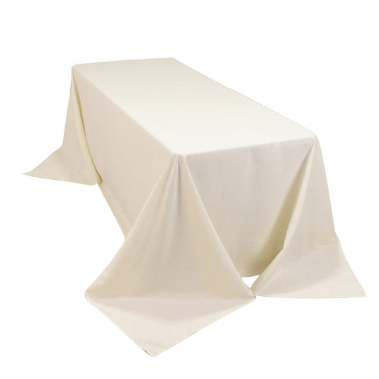 Cotton Blend 90"x132" Rectangle Tablecloth Ivory - Seamless Wrinkle-Resistant Table Cover Tablecloths HIER_2183